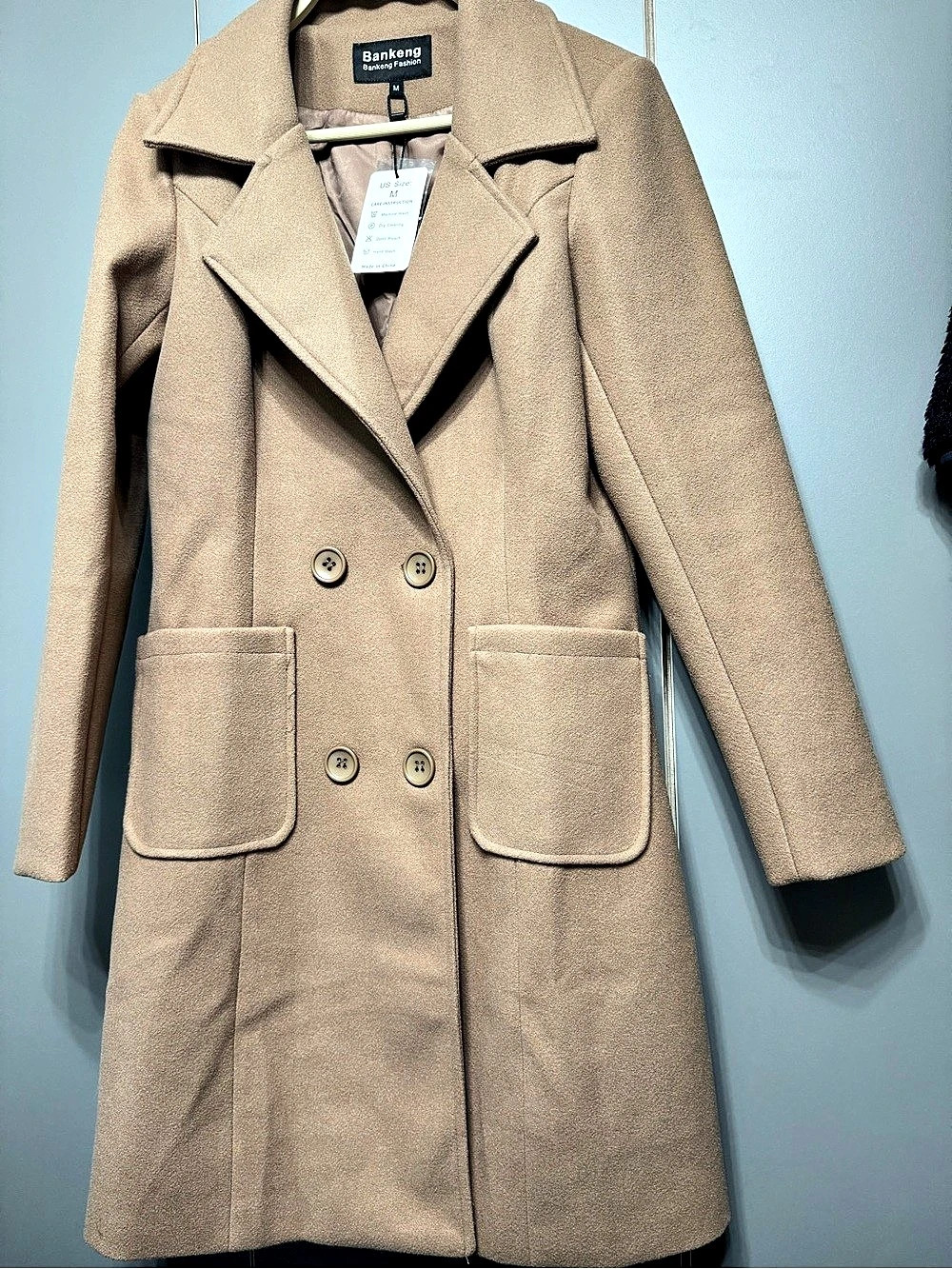 Bankeng Fashion Trench Coat in Brown Size Medium NWT